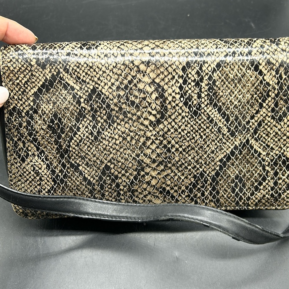 Andrew Marc Snakeskin Pouchette Bag